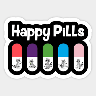 Happy Pills Raccoon Lover Sticker